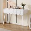 Vanity table, dressing table, with 2 drawers, metal legs, white, Dimensions: W100 × D40 × H76 cm