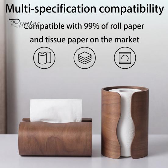Practical Napkin Holder for Living Room Tissue Box Holder, Natural Wood Storage Organizer, Decorative Rectangular Desktop Case Office Desk Dispenser,
