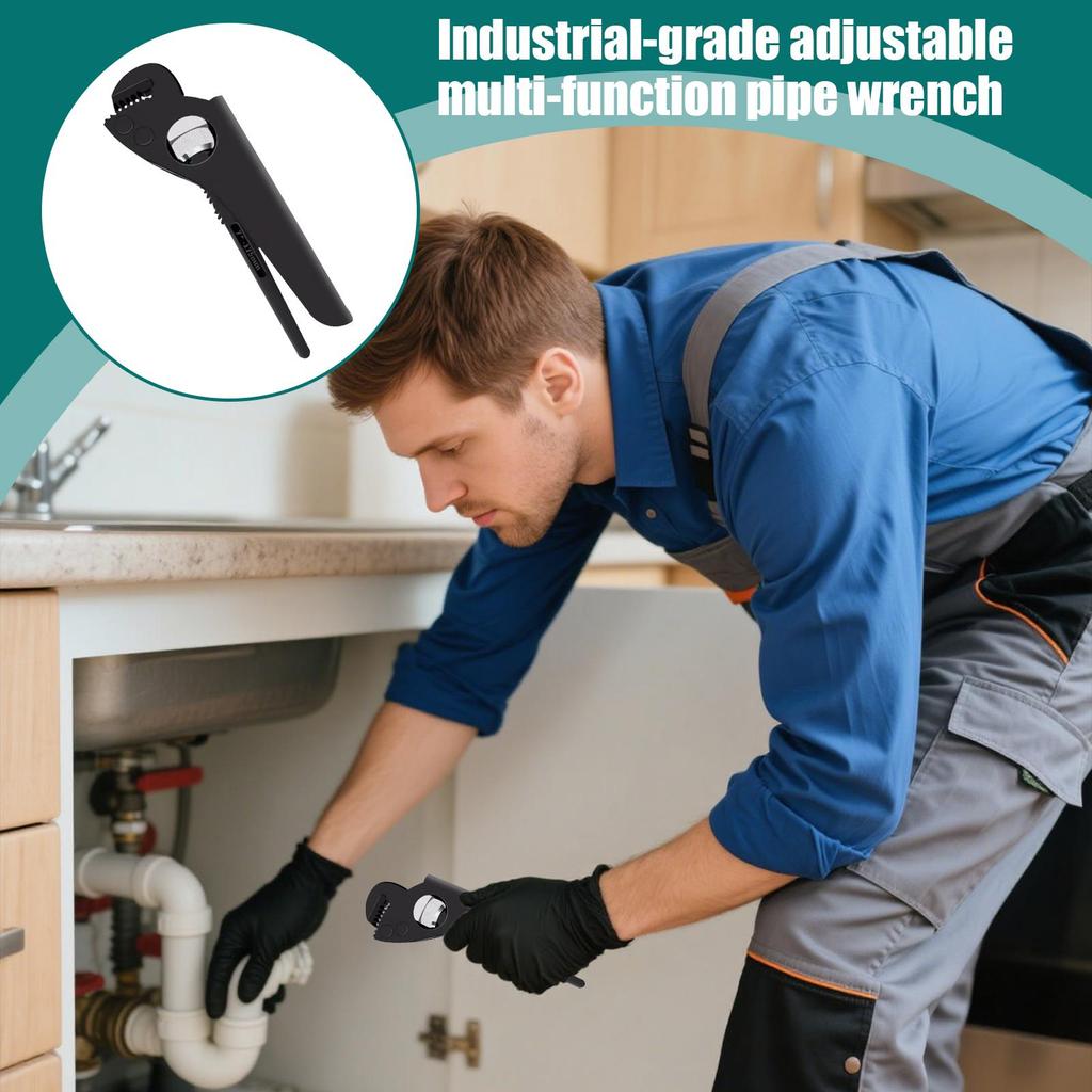 Water Pipe Wrench Adjustable Pipeline Wrench Plumbing Tools Multi-Purpose Pliers For Nuts Joints Faucet Water Heater Sink