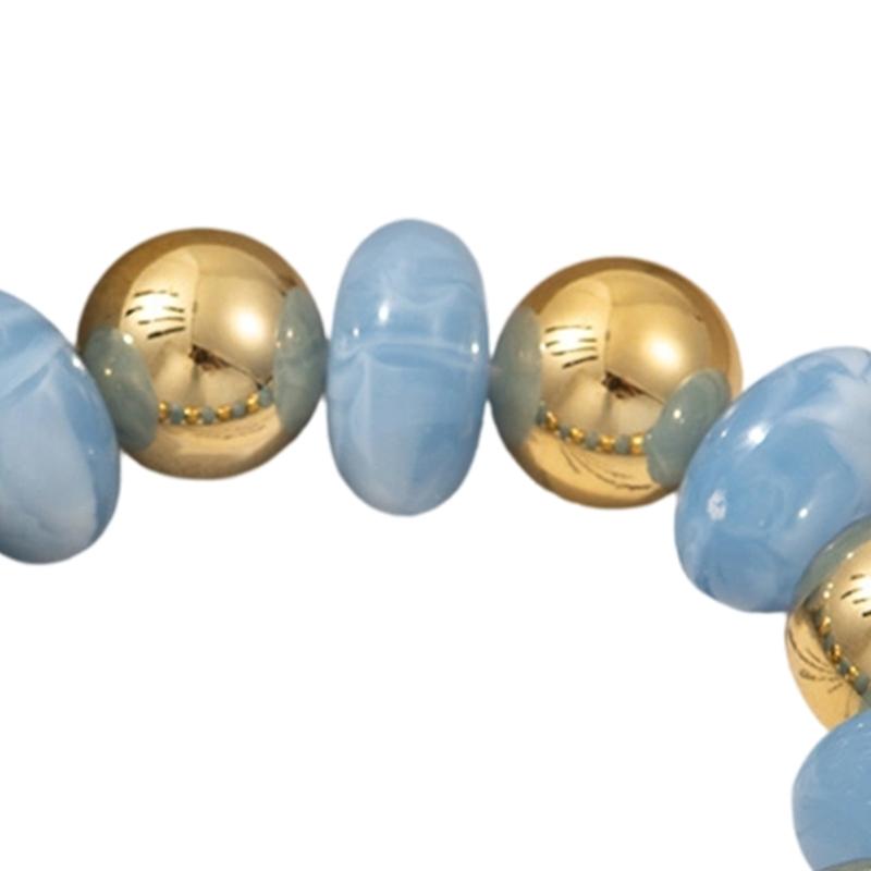 Vibrant Multicolor Acrylic Bead Bracelet Lightweight Waterproof Jewelry Wrist Chain For Everyday Wear & Party