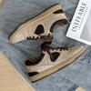 2025 Brown Men Casual Shoes Handmade Man Shoes Suede Korean Style Skateboard Shoe High Quality Mens  Shallow Lace-up Sneakers