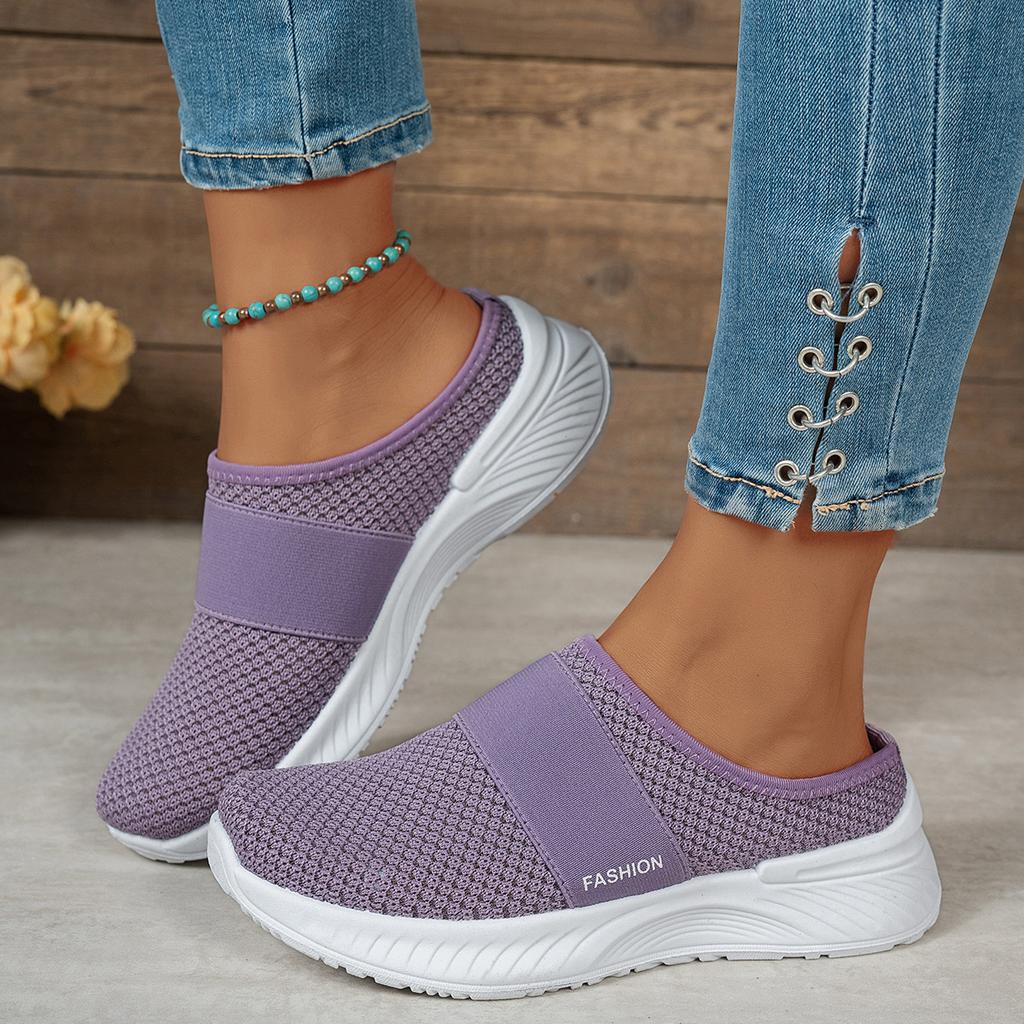 Shoes women's autumn new large size breathable fashion lightweight versatile casual slippers one pedal half drag women's shoes