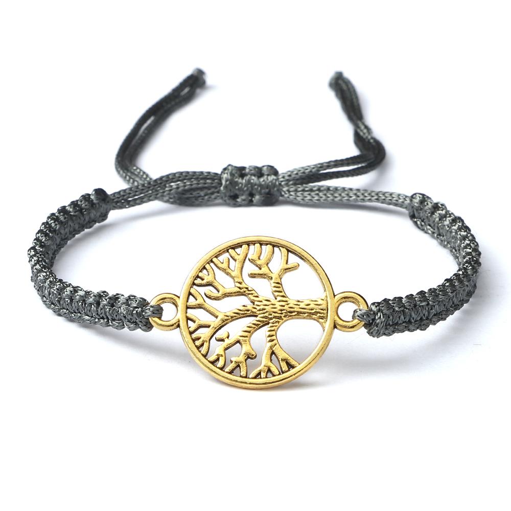 Handmade Braid Rope Bracelets Tree of Life Adjustable Wrist Bangle for Women Men Friendship Gift Jewelry