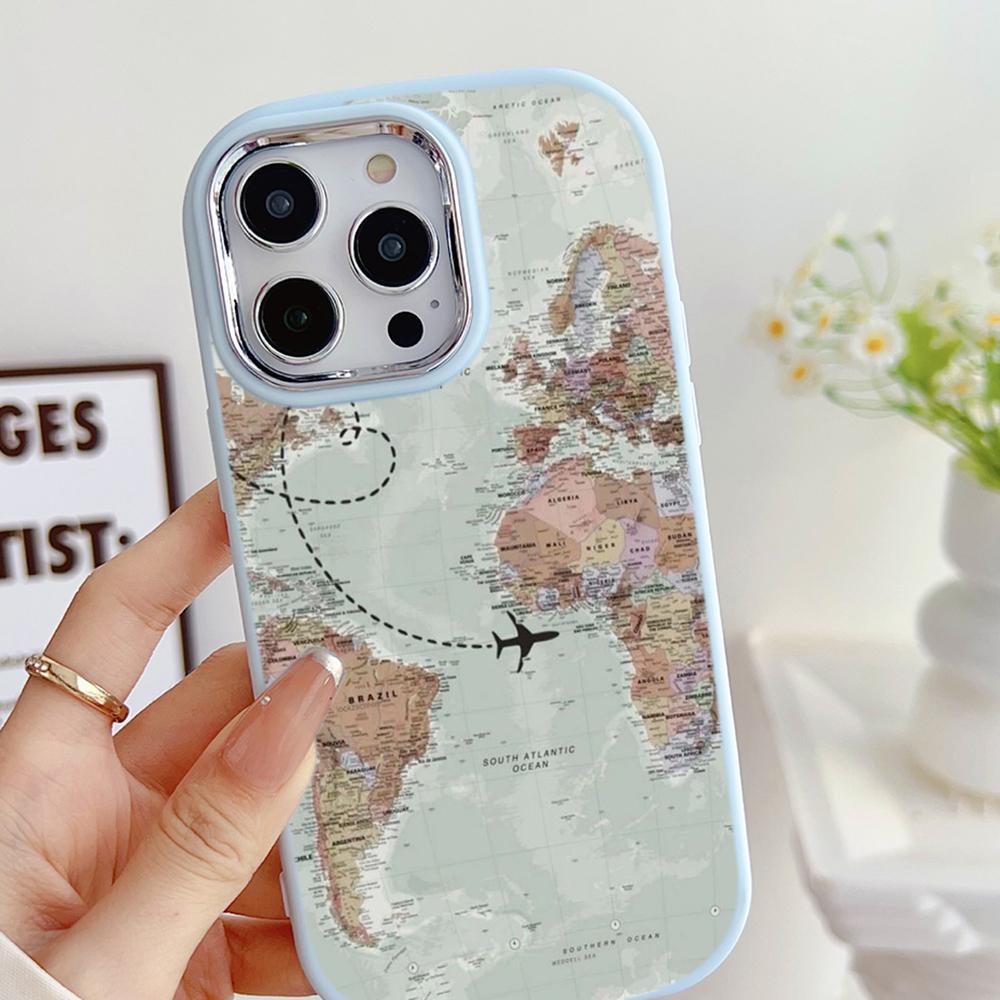 LZ24 Map airplane trajectory art Soft Phone Case for Samsung S24 Ultra S23 Plus S21 A16 A54 A34 A05 Infinix Hot 40 30 Lens Protection Shockproof Cover