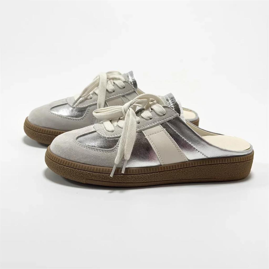 Women Shoes Sports Round Toe Flat Female Footwear Casual Sneakers Platform Summer Slip On Creeper Baotou Slippers