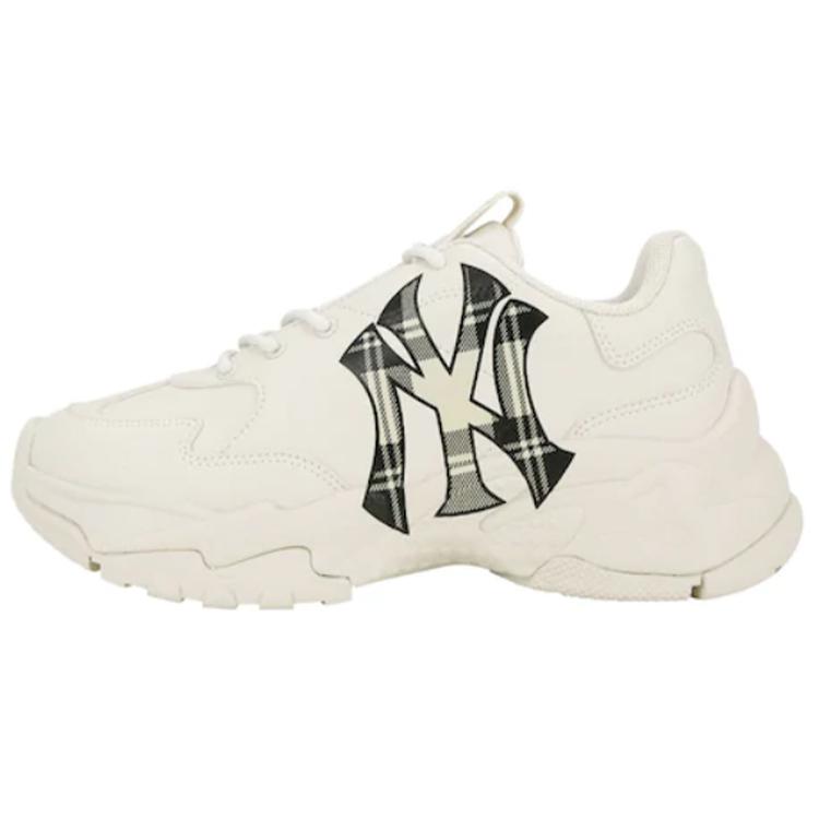 New MLB Big Ball Chunky New York Yankees Wear Resistant Lightweight Height Increasing Low Top Chunky Sneakers Unisex Beige 32SHCC011-50I