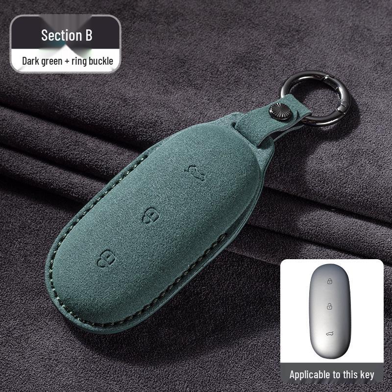 Suede Key Case for Li Xiang L9MAX/L8/L7: Tailored Car Key Shell with Buckle
