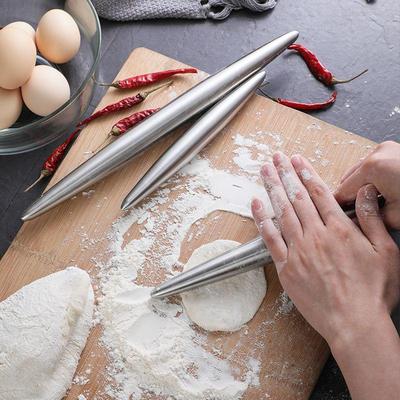 Fish Belly Flour Stick Rolling Pin, Creative Baking Tool with Pointed Ends, 304 Stainless Steel for Home and Hotel Use