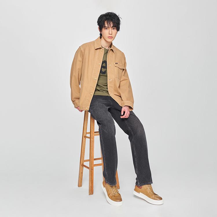 Lee Comfortable Contrast Stitch Design Work Jacket Men Jackets Khaki LMT010155201532A07960