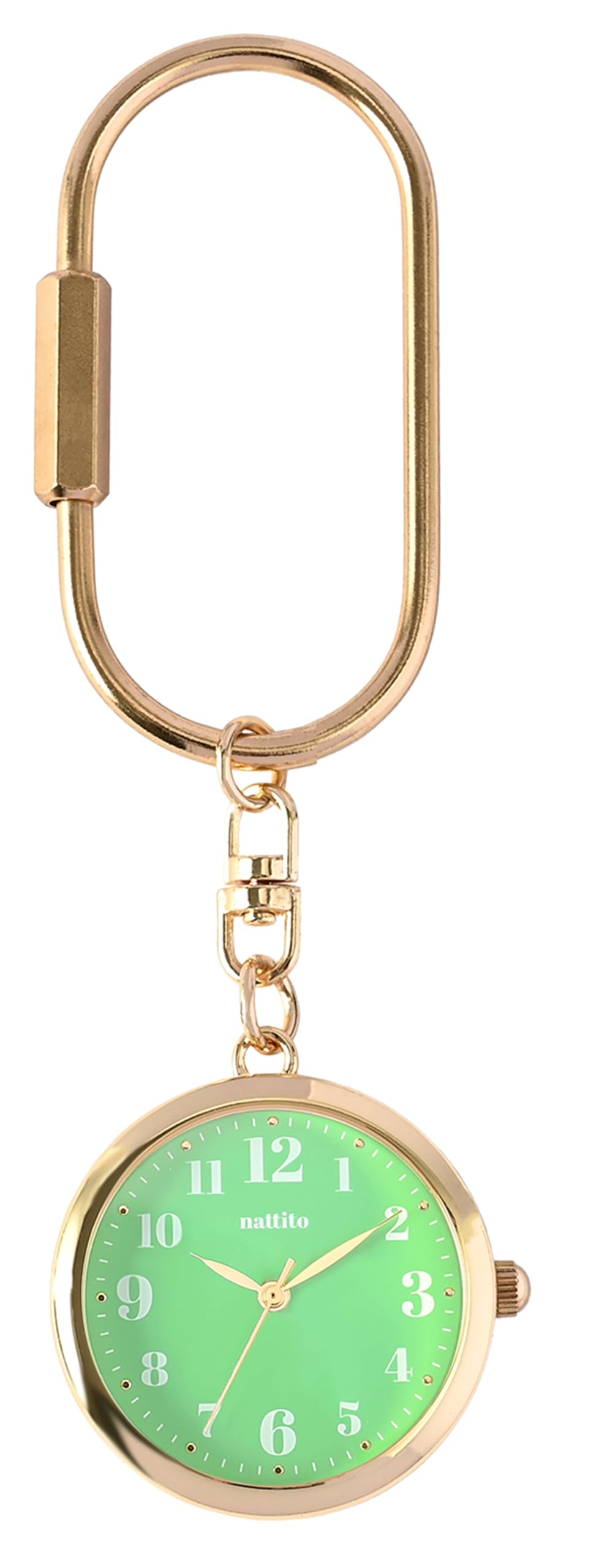 Женские аналоговые карманные часы Fieldwork с карабином, дизайн Kurukara, стильные и милые, белые, ST309-4 GR