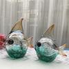 Glass Gradient Colorful Fish Statue Crystal Fish Figurine Sculpture Room Fish Tank Aesthetic Ornament Home Desk Decor