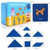 Wooden Tangram Puzzle Educational Brain Teaser For Kids And Students