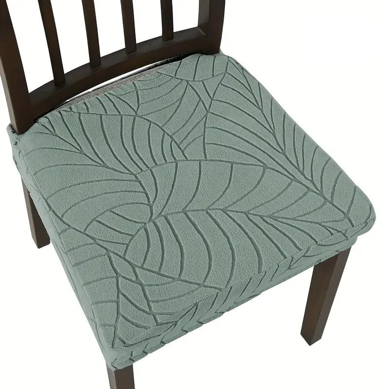 1/4Pcs Jacquard Chair Seat Covers Stretch Pure Color Chair Cover Removable Upholstered Seat Cushion Slipcover For Home Party