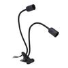 Table Lamp Holder E27/E26 Black Double Headed 360 Degree Adjustable Durable Material Clip Lamp