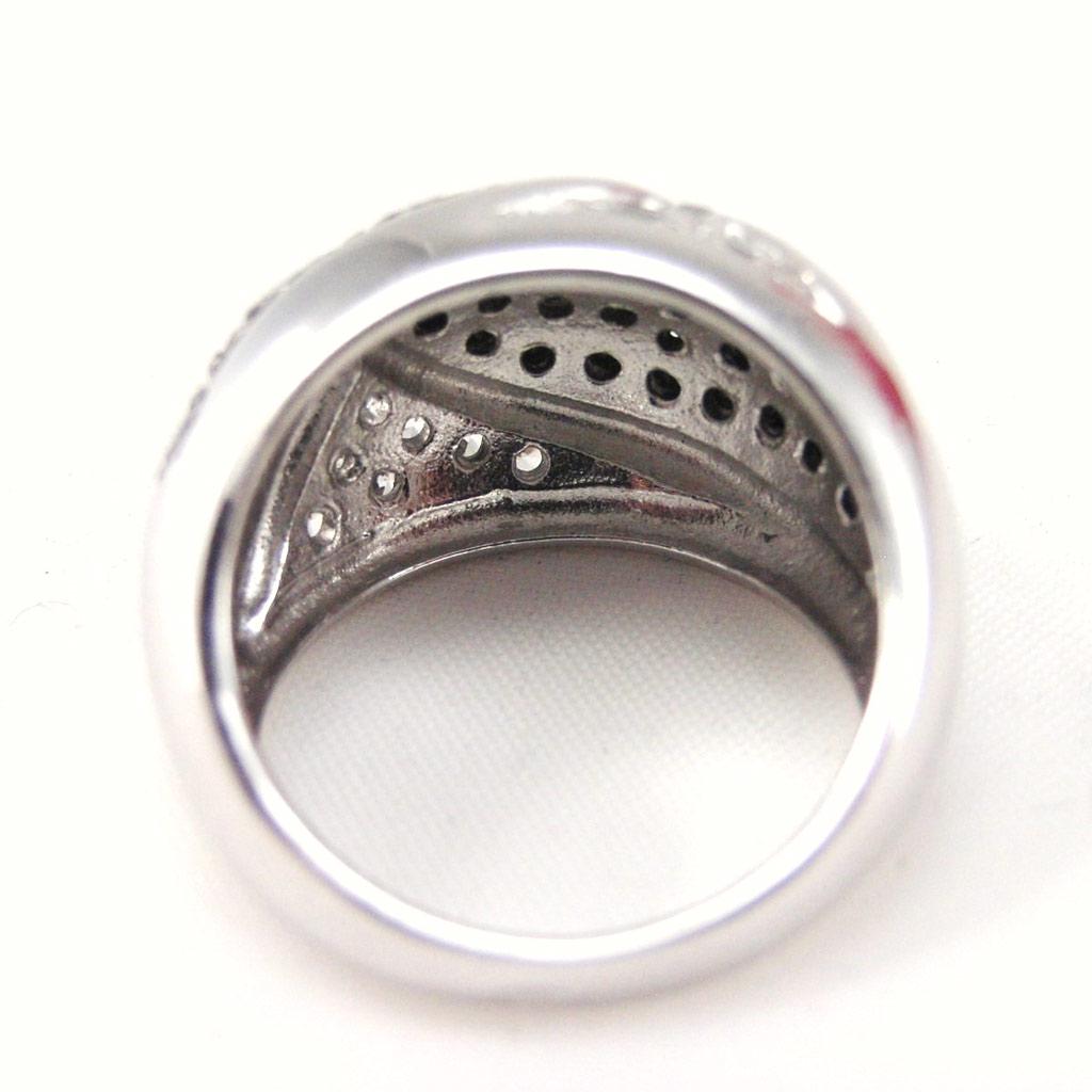 Black White 'Romy' Silver Ring