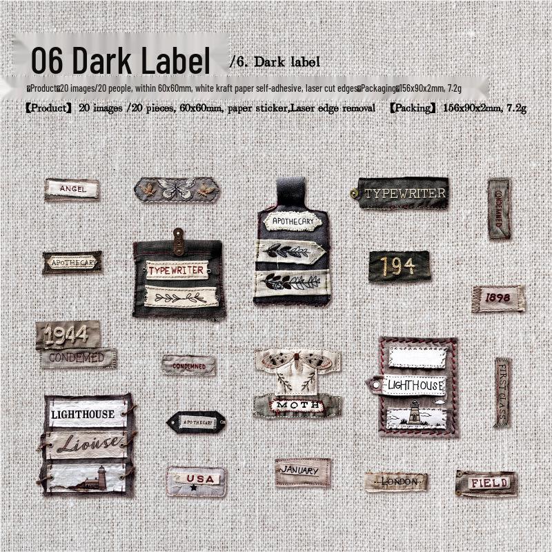Ретро Белый Крафт Бумажный Набор Наклеек: 20 Вырезанных тканевых этикеток