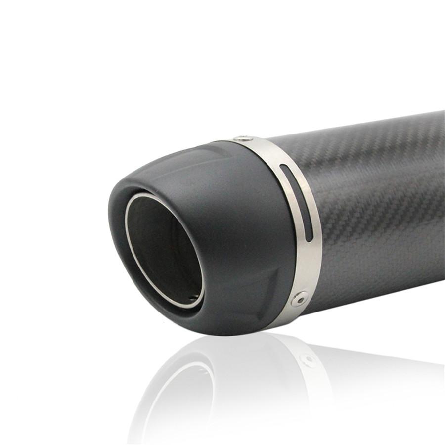 51mm Universal Motorcycle Exhaust Modified Scooter Exhaust Glossy Carbon Fiber