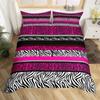 Zebra Stripes Duvet Cover Set Red Glitter Lips Comforter Cover For Girls Women Black White Leopard Zebra Print Queen Bedding Set