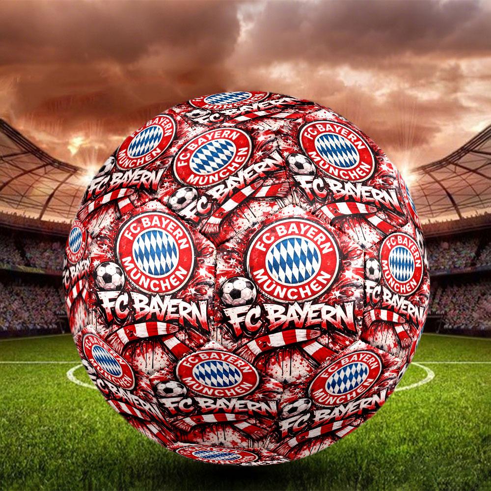 Piłka Nożna FC Bayern Rozmiar 5, Standardowa Piłka Meczowa do Gry Sportowej i Treningu Drużynowego, Idealny Prezent dla Fanów Piłki Nożnej