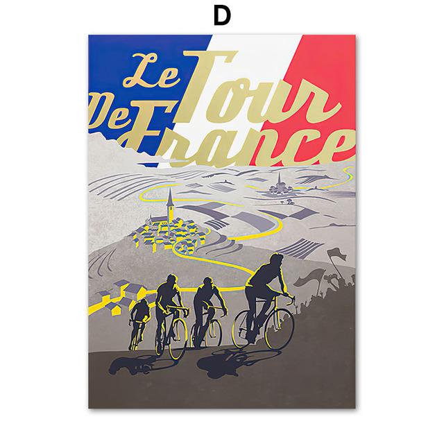 Vintage Posters and Prints Sports Bike Cycling Wall Art Canvas Painting Nordic Wall Pictures for Boy Bedroom Living Room Decor No Frame