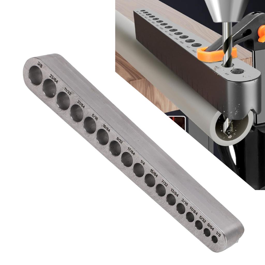 Drill Bit   Aluminum Alloy 0.32 To 0.95cm 17 Drill Sizes Drill Jig Block for Straight Holes
