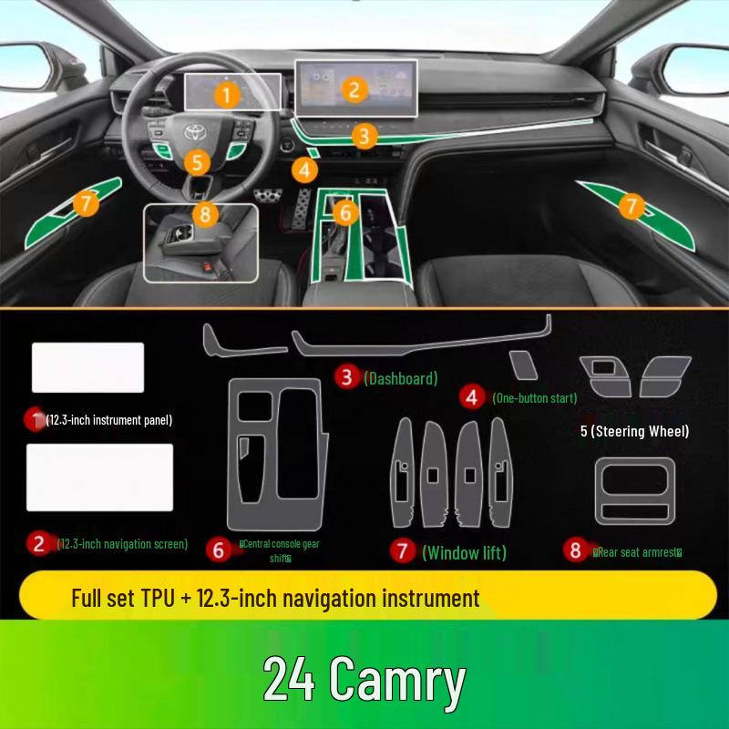 Ninth Gen Toyota Camry Central Control Screen Protector for 25 Models