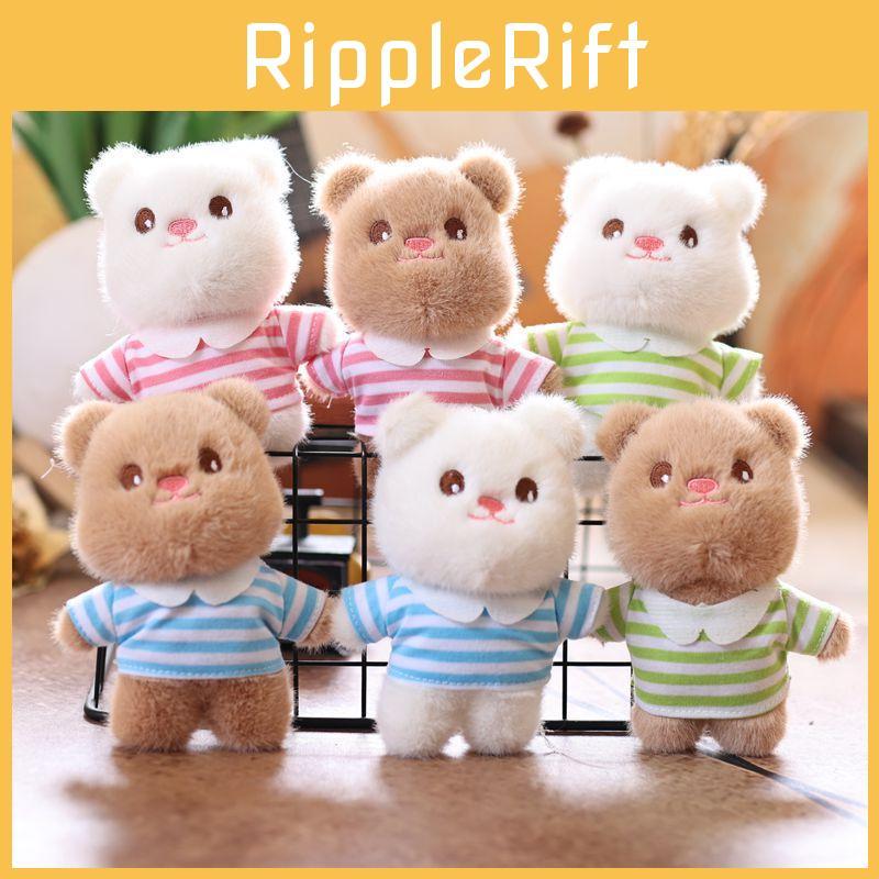 Wear Stripe Clothes Bear Pendant Plush Animal Toy Doll Bag Pendant Keychain