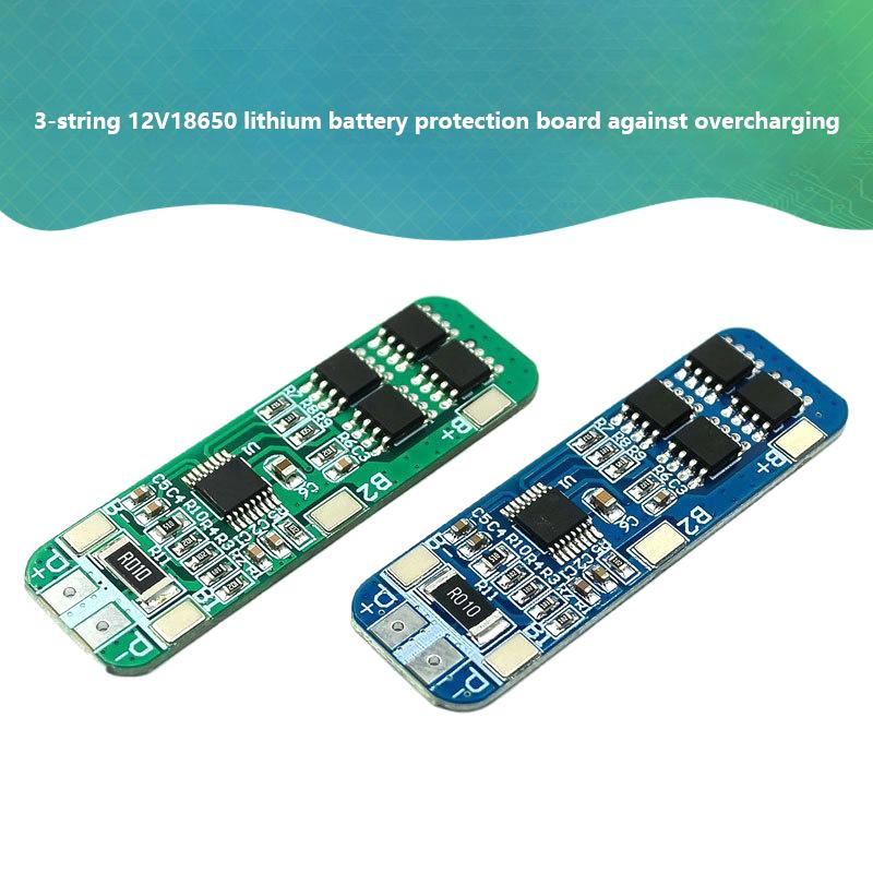 

1PC для 18650 Li-ion батареї Charging BMS 11.1V 12.6V із збалансованою платою захисту зарядного пристрою літієвої батареї 3S 10A 12V зелений