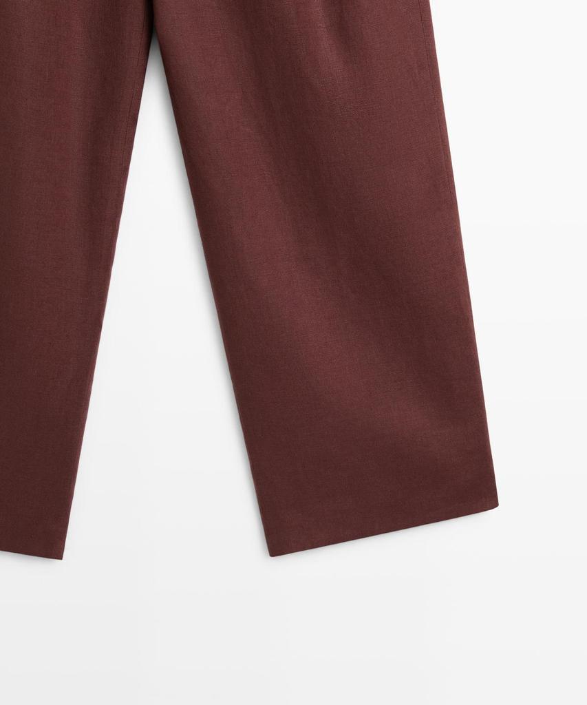 Masimodutti Linen Pleated Wide Fit Pants
