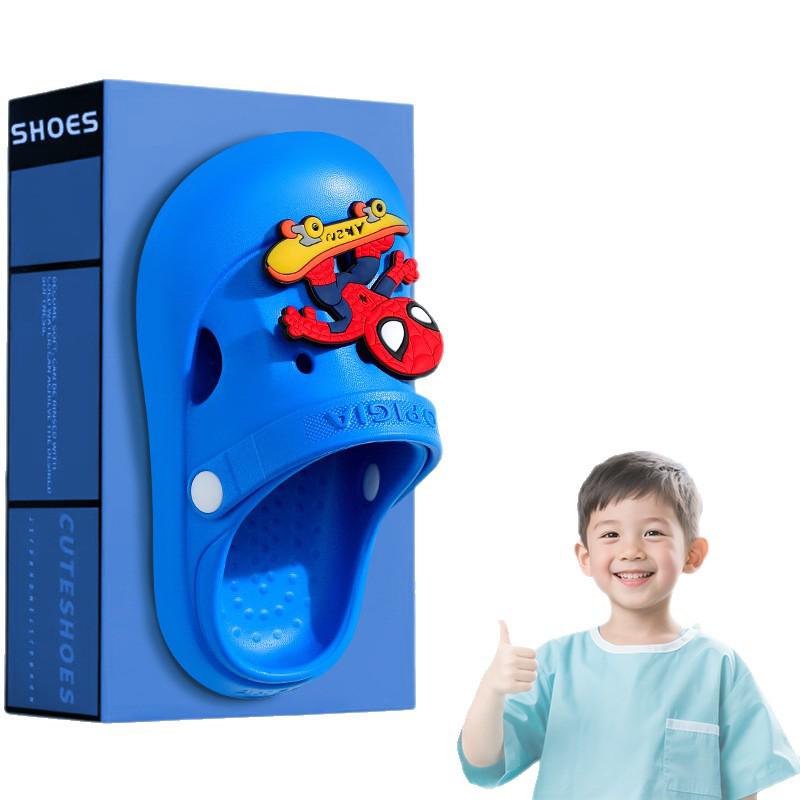 Dětské dřeváky léto 2024: Protiskluzové dvoucestné sandály s tlustou podrážkou pro chlapce - Venkovní oblečení