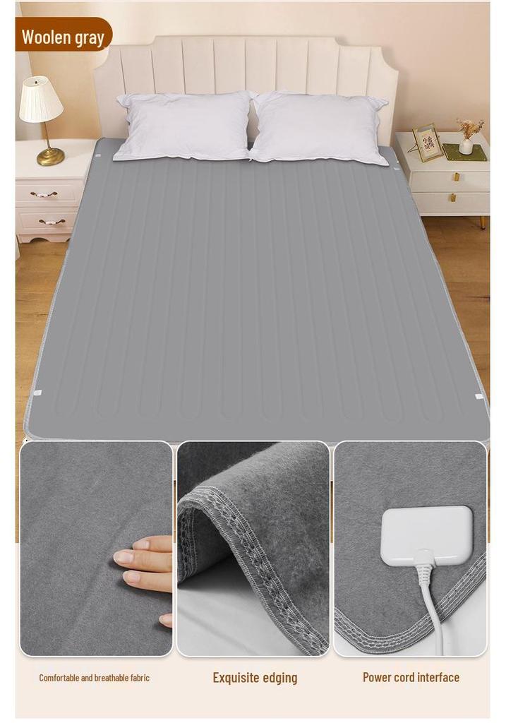Dual-Control Electric Heated Blanket for Straw Mats, Double or Triple Size, Energy-Efficient, Leak-Proof Mattress.