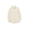 Loose Fit Solid Color Single-Breasted Long Sleeve Shirt Unisex Shirts Off-White 450267-01