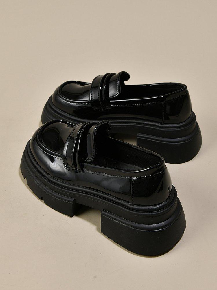 

[Zhao Ruth of the same style] Platform-soled loafers for women s 2025 Spring Festival new single shoes with height increase and versatile small lea 35