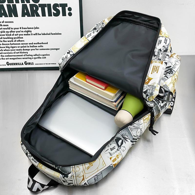 Student Skolesekk Herre Graffiti Trykk Ryggsekk Dame Stor Kapasitet Ryggsekk