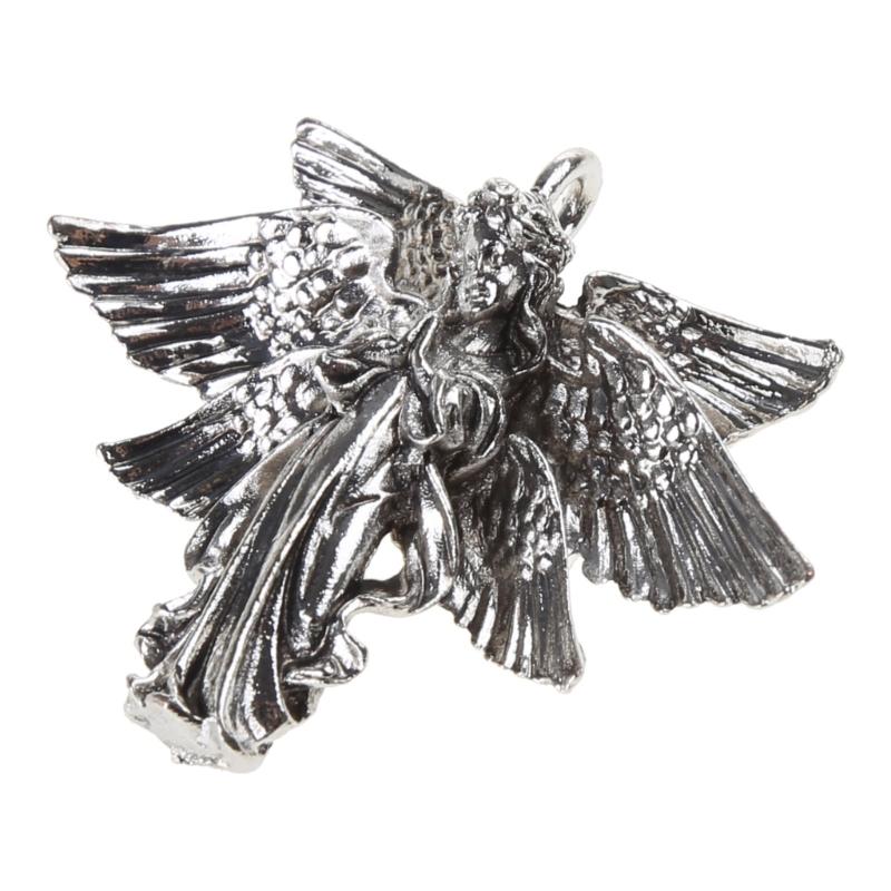 Antique Silver Angel Charm Pendant for DIY Jewelry Making Necklace Bracelet Handcraft Works Distressed Angels 6 Wings