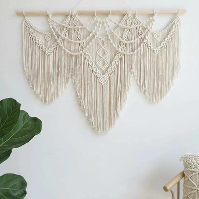 Bohemian Style Wall Hanging Handmade Woven Cotton Rope Tassel Tapestry Living Room Bedroom Homestay Background Tapestry