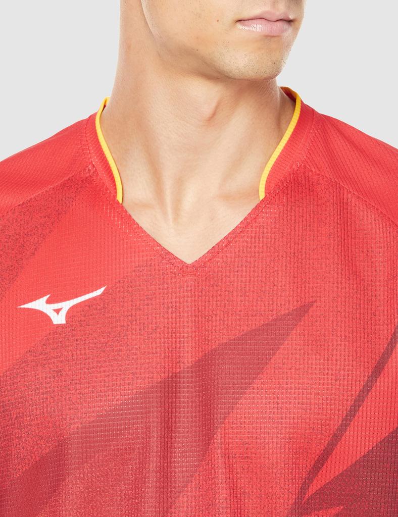 Mizuno Badminton Wear Dry Aeroflow Game Dynamotion Highly and Size S Shirt, Fit, Breathable, Stain-Resistant, Antibacterial, Odor-Resistant, 72MA2501,