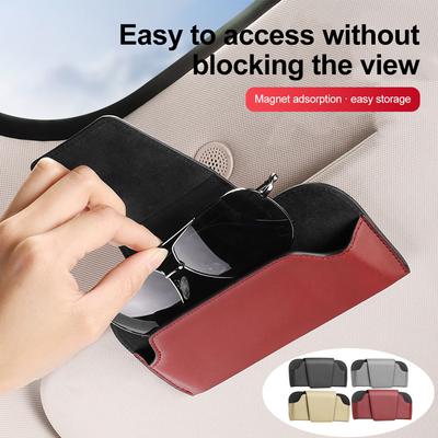 Universal Auto Sonnenbrillenhalter Magnetische Auto Sonnenblende Brillenbox Clip Sonnenbrillenhalter Verschluss Brillenaufbewahrung