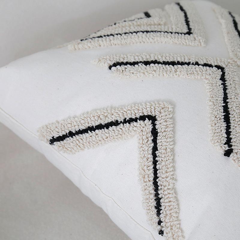 2er-Pack Kissenbezüge mit Boho-Stickerei, 45,7 x 45,7 cm, dekorative Kissenbezüge mit Quasten, gewebte getuftete Kissenbezüge für Couch, Sofa, Schlafzimmer, Wohnzimmer