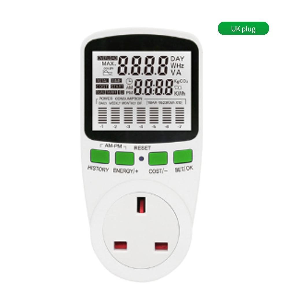 AC220V Digital Power Meter Electricity Wattmeter Kwh Energy Meter Socket Voltage Current Test EU US UK FR Plug Power Analyzer
