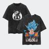 T-shirt Lavé Cosplay Dragon Ball Anime Coton Manches Courtes Ample Large Décontracté Sport Fitness T-shirt Homme Vêtements Harajuku