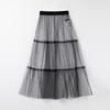 Cross-Border Foreign Trade Japan Fashion Half-Length Perspective Mesh Patchwork Pettiskirt Skirt Overskirt Ruffle Skirt Slip Dress Skirt Curtain