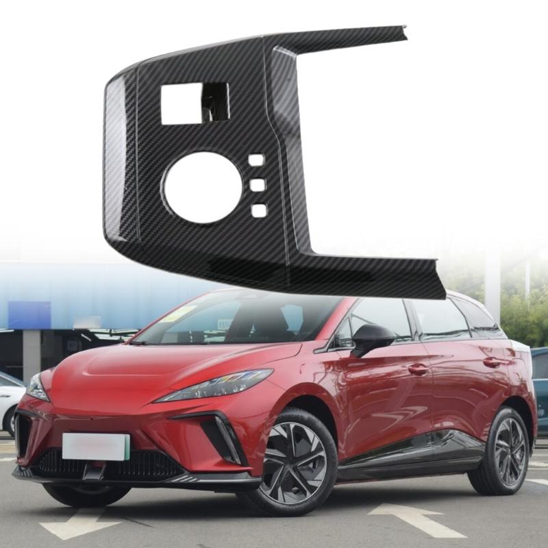 Auto Mittelkonsole Schaltknauf Abdeckung Zierleiste Kohlefaser Panel Zierleiste für MG4 2023 Innendekorationszubehör Ersatz