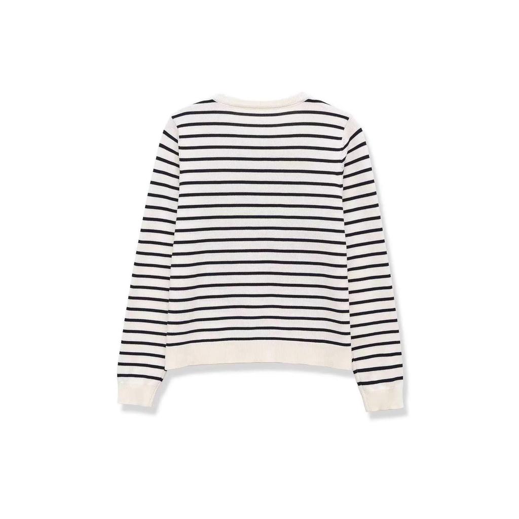 Tricots rayés mode printemps avec boucle métallique pour femmes