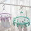 Durable Plastic Circular Hanging Drying Rack With 20 Clips For Socks Underwear Dorm Use
