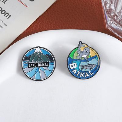 Ocean Dolphin Enamel Pins Custom LAKE BAIKAL Brooches Lapel Badges Clothes Funny Jewelry Gift for Kids Friends