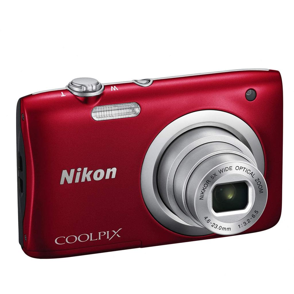 Nikon Digitální fotoaparát COOLPIX A100, 5x optický zoom, 20,05 megapixelů, Červený [Repasovaný], (A100RD)