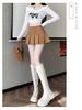 Women's Black Deerskin Velvet High-Waisted Slimming A-Line Mini Skirt with Anti-Exposure Pleats - Autumn/Winter Casual Skirt Pants