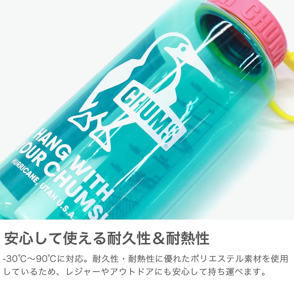 CHUMS Booby Bottle 1000ml Water Bottle Clear x Pink CH62-2125