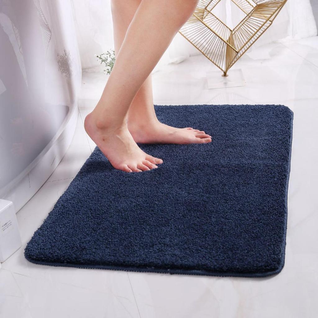 Fleece Engraving Bathroom Thickening Mat Bath Non-slip Carpets In Wash Basin Bathtub Side Floor Rug Shower Room Doormat Memory Foam 3D Pad
